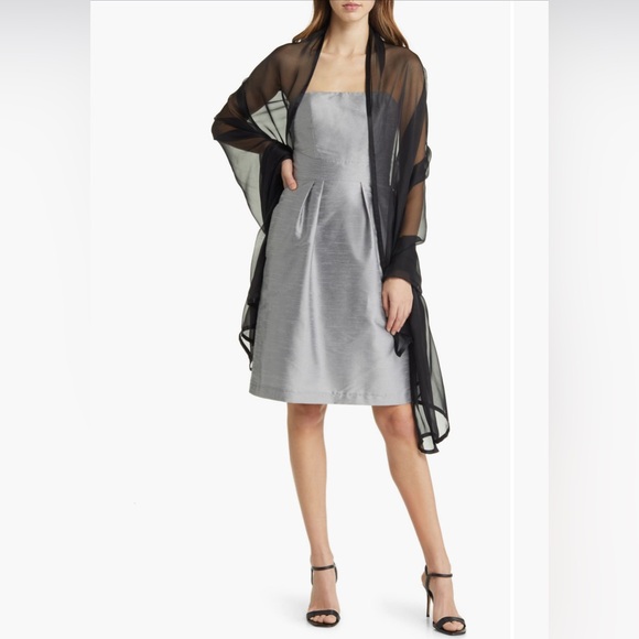 💯 Silk Huge Satin Border Chiffon Scarf , Brand New With Tags - Picture 6 of 12